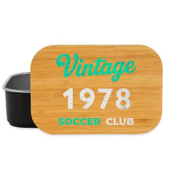 Vintage 1978 – Soccer Club Retro Birth Year - Lunch Box - black - Front