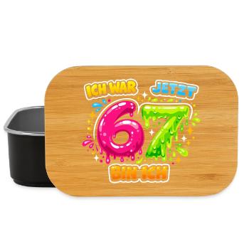 67 Six Seven Meme Gen Alpha Gift - Lunch Box - black - Front