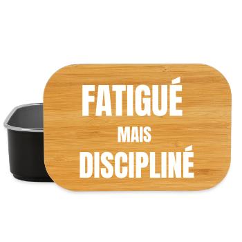 Fatigué mais discipliné – mindset travail - Boîte à goûter - noir - Devant