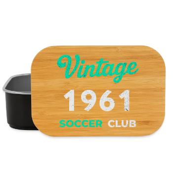 Vintage 1961 – Soccer Club Retro Birth Year - Lunch Box - black - Front