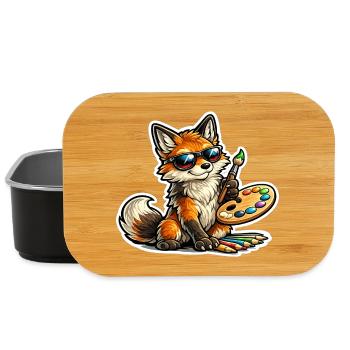 Naughty Fox Painter with Palette - Lunch Box - black - Front