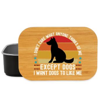 I Don’t Care Except Dogs Funny Dog Lover - Boîte à goûter - noir - Devant