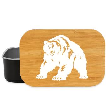 Silhouette de l’ours grizzli - Boîte à goûter - noir - Devant
