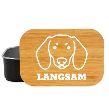 Langsamer Dackel Hund Linienstil - Lunch Box - Schwarz - Vorne