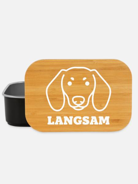 Langsamer Dackel Hund Linienstil - Lunch Box - Schwarz