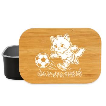 Soccer Kawaii Cat - Boîte à goûter - noir - Devant