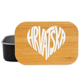 Hrvatska Kroatien Herz Schrift - Lunch Box - Schwarz - Vorne