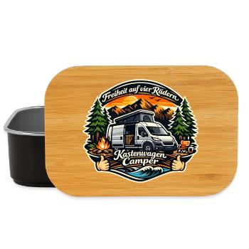 Freiheit auf vier Rädern Kastenwagen Camper - Lunch Box - Schwarz - Vorne