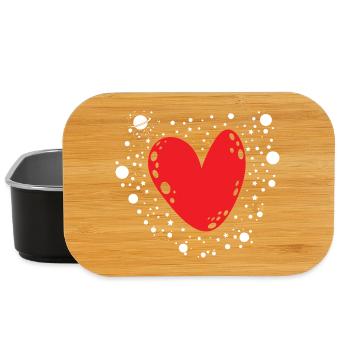 Symbole d’amour de la Saint-Valentin avec un grand cœur rouge mignon - Boîte à goûter - noir - Devant