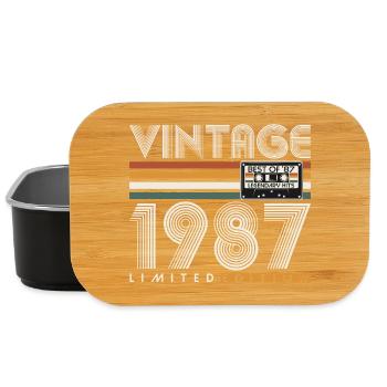 Cadeau d’anniversaire vintage rétro vintage 1987 - Boîte à goûter - noir - Devant