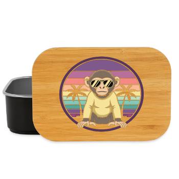 Cooler Affe Retro Sommer Sonnenbrille - Lunch Box - Schwarz - Vorne