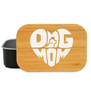 Cœur de maman de chien avec logo de chien - Boîte à goûter - noir - Devant