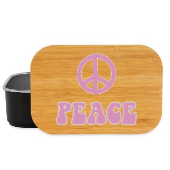Flower Power de style rétro hippie Peace Symbol - Boîte à goûter - noir - Devant
