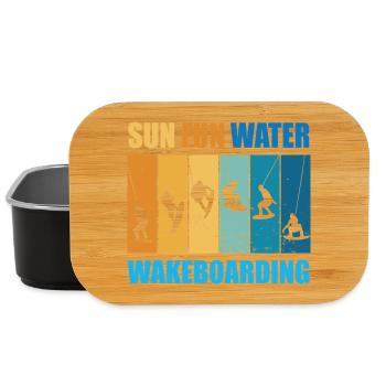 Sonne, Spass, Wasser, Wakeboarden - Lunch Box - Schwarz - Vorne