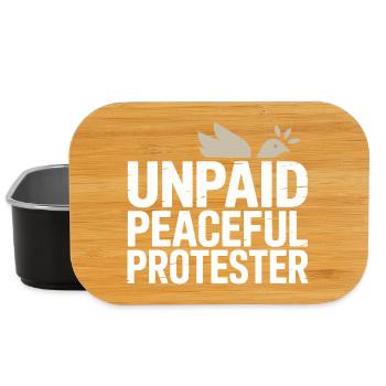 Unpaid Peaceful Protester Activist Saying Demo - Lunch Box - black - Front