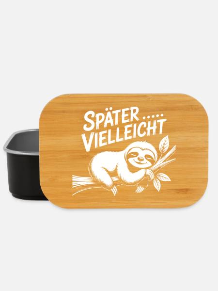 Lustiges Faultier - später vielleicht - Lunch Box - Schwarz