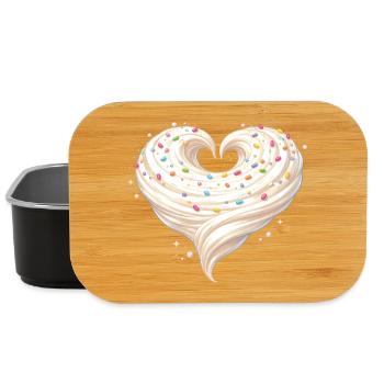 Sahne Herz Backen Süßes Design - Lunch Box - Schwarz - Vorne