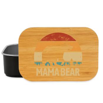 Mama Bear - Muttertag - Vintage Geschenk - Lunch Box - Schwarz - Vorne