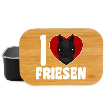 Ich liebe Friesen - Pferdeherz - Lunch Box - Schwarz - Vorne