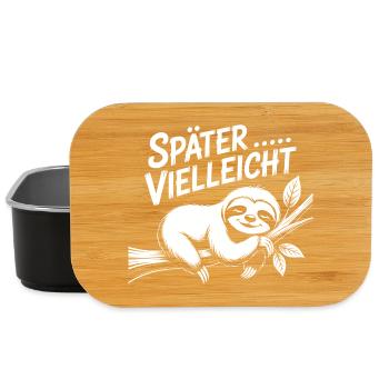 Später Vielleicht Faultier - Lunch Box - Schwarz - Vorne