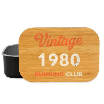 Idée cadeau d’anniversaire vintage du club de course à pied des années 1980 - Boîte à goûter - noir - Devant