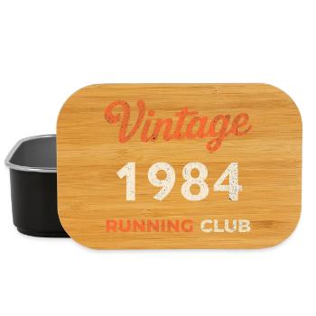 Vintage 1984 Running Club Birthday Gift Idea - Lunch Box - black - Front