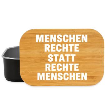 Menschenrechte Statement gegen Rechts Antirassismu - Lunch Box - Schwarz - Vorne