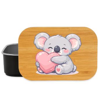 Kleiner Koala kuschelt Herz - Lunch Box - Schwarz - Vorne