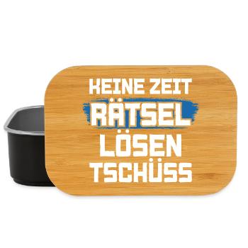 Keine Zeit Rätsel lösen Tschüss - Lunch Box - Schwarz - Vorne