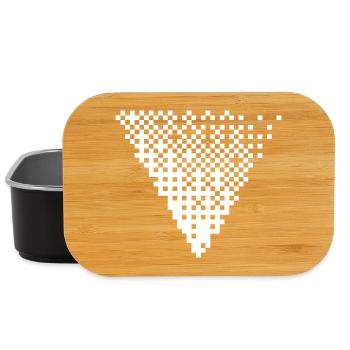 Triangular Halftone Pixel Grid - Lunch Box - black - Front