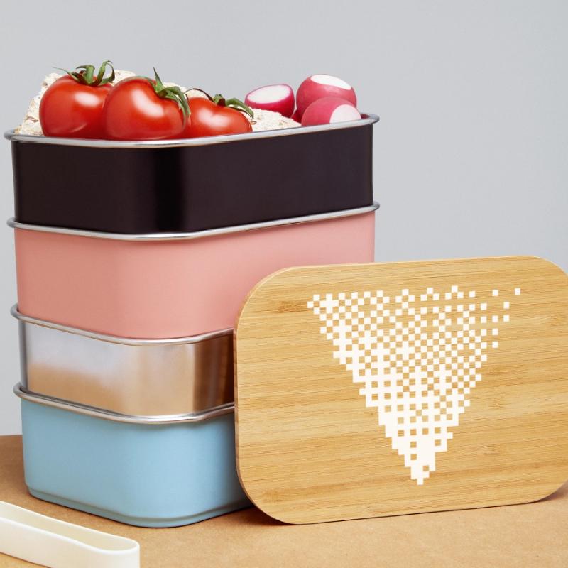 Triangular Halftone Pixel Grid Lunch Box