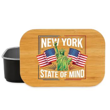 New York USA Freiheitsstatue Flagge Vintage - Lunch Box - Schwarz - Vorne
