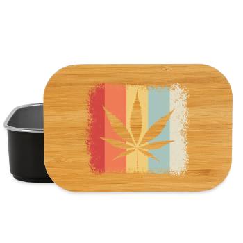 Retro Cannabis Cannabisblatt  Weed Kiffen - Lunch Box - Schwarz - Vorne