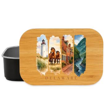 Delaware Vacation Travel – Coast & Lighthouse Motif - Lunch Box - black - Front