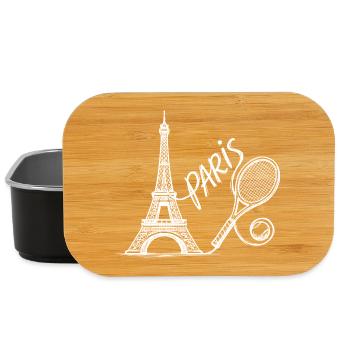 Chemise du tournoi de tennis de Paris, mode rétro de tennis - Boîte à goûter - noir - Devant