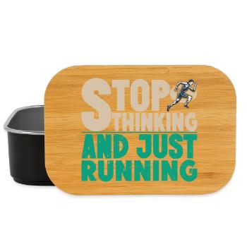 Arrête de penser à courir et juste cadeau de coureur de marathon - Boîte à goûter - noir - Devant