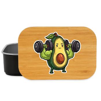 Funny Bodybuilding Avocado Motif for Gym Men - Lunch Box - black - Front