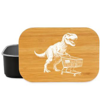 Dino Shopper: T-Rex with Cart - Lunch Box - black - Front