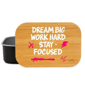 Dream big work hard stay focused - Lunch Box - black - Front