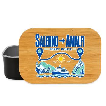 Salerno Amalfi Ferry Route Travel Souvenir - Lunch Box - black - Front
