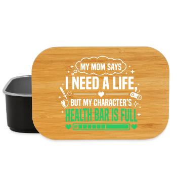 Health Bar Full Gamer Saying - Lunch Box - black - Front