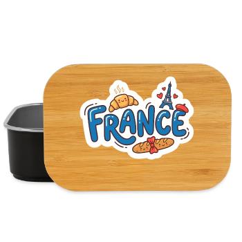 Sticker France Kawaii Croissant Paris - Boîte à goûter - noir - Devant