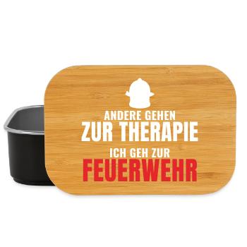 Andere gehen zur Therapie ich geh zur Feuerwehr - Lunch Box - Schwarz - Vorne