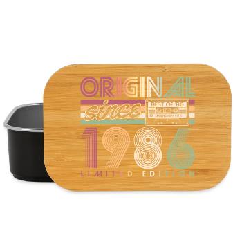 Cadeau d’anniversaire rétro vintage 1986 - Boîte à goûter - noir - Devant