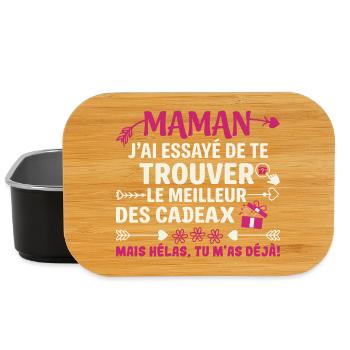 Maman Meilleur Cadeau Humour Tu M As Déjà - Boîte à goûter - noir - Devant