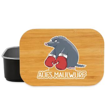 Aufs Maulwurf – Lustiges Cartoon Shirt - Lunch Box - Schwarz - Vorne