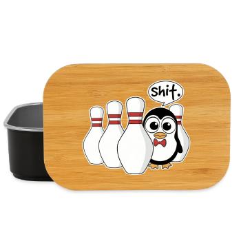 Pinguin im Kegel – Shit Moment Shirt - Lunch Box - Schwarz - Vorne