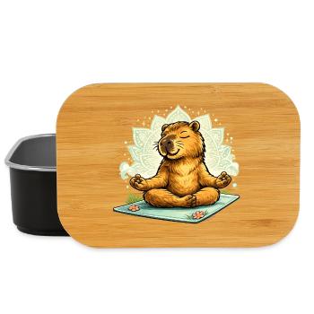 Sweet capybara doing yoga - Lunch Box - black - Front