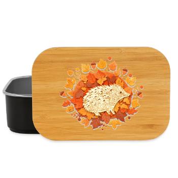 Autumn leaf hedgehog - Lunch Box - black - Front