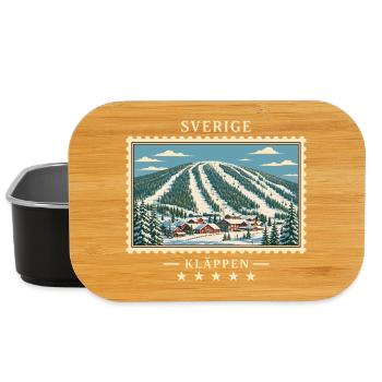 Schweden Kläppen Winter Vintage Reisemarke - Lunch Box - Schwarz - Vorne